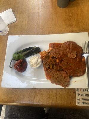 Iskender kebab  at The Vegan Regime in Istanbul