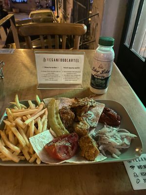 Kebap with fries  at The Vegan Regime in Istanbul
