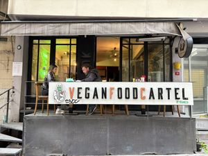 Located in a small alley with a couple of outdoor tables.   at The Vegan Regime in Istanbul