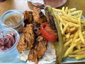 Shish kebab  at The Vegan Regime in Istanbul