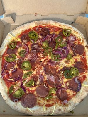 Salami pizza  at Pizza Bertoldi in Prague