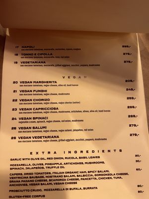 Menu March 2023  at Pizza Bertoldi in Prague