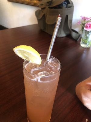 Tasty strawberry rhubarb lemonade   at South x Northwest in Portland