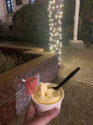 The pineapple dole whip is TO DIE FOR  at Island Time Ice Cream & Frozen Yogurt in Fernandina Beach