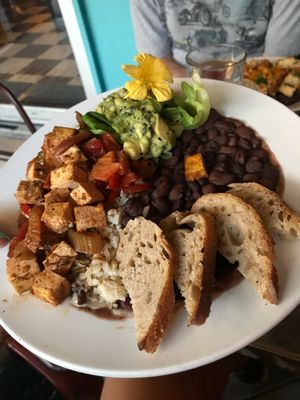 Jerk style tofu!! at Guadalupe Cafe in Sylva