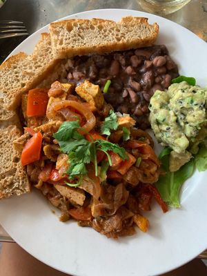 Jerk tofu  at Guadalupe Cafe in Sylva