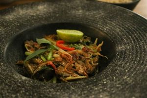 fried mushrooms at Element Vegetarian in Phnom Penh