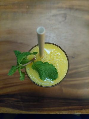 Mango shake at Element Vegetarian in Phnom Penh