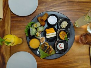 Appetizers platter for two. at Element Vegetarian in Phnom Penh