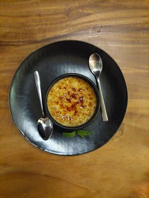 Creme brulee, less of a success at Element Vegetarian in Phnom Penh