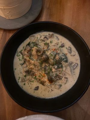 Creamy dumplings   at Element Vegetarian in Phnom Penh