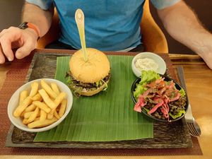 Element Burger at Element Vegetarian in Phnom Penh
