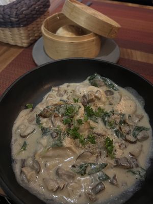 Creamy dumplings   at Element Vegetarian in Phnom Penh