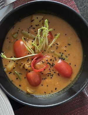 Cambodian red curry  at Element Vegetarian in Phnom Penh
