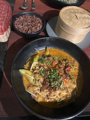 Grilled eggplants   at Element Vegetarian in Phnom Penh