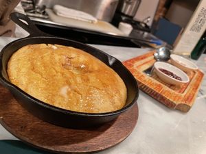 Cornbread with amazing vegan butter  at Cadence in New York City
