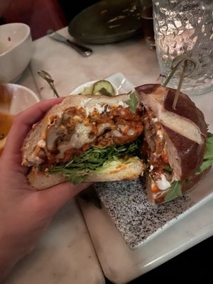 Buffalo oyster chicken wrap   at Cadence in New York City