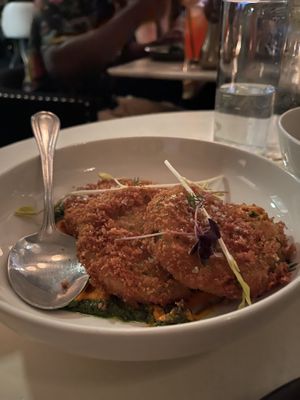 Fried green tomatoes… Yum!  at Cadence in New York City