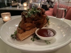 Buffalo mushrooms and waffle  at Cadence in New York City