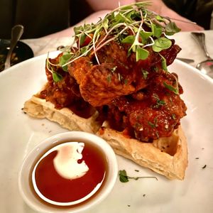 Buffalo Oyster Mushrooms and Waffle  at Cadence in New York City