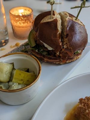 Fried oyster mushroom sandwich at Cadence in New York City
