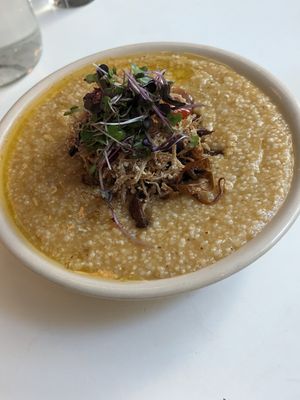 Savory grits with mushrooms at Cadence in New York City