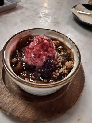 Blueberry peach cobbler   at Cadence in New York City