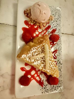 Cake and ice cream crumble dessert yum!  at Cadence in New York City