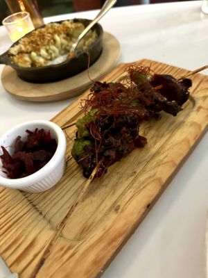 Barbecue skewers  at Cadence in New York City