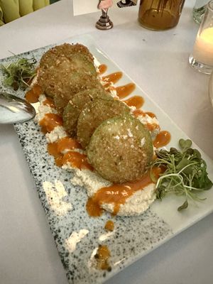 Fried green tomatillos  at Cadence in New York City