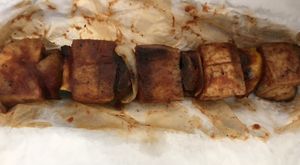 Tofu kabob   at Uca's Kitchen & Rastafarian Cultural Center in St Croix