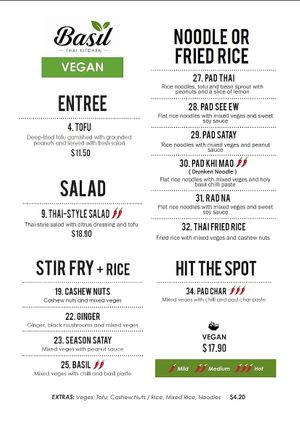 Prices have gone up since last menu uploaded here  at Basil Thai Kitchen in Hamilton