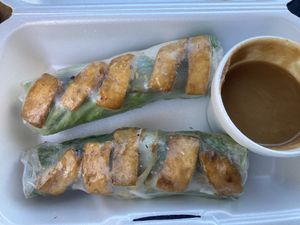 Spring Rolls with Fried Tofu and bland Peanut Sauce at Vermicelli Vietnamese Cuisine in Jackson