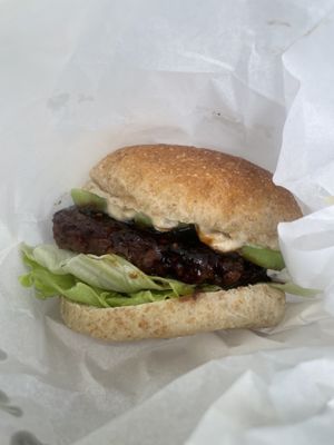 Teriyaki avocado Omni burger  at 2foods - Ark Hills in Tokyo