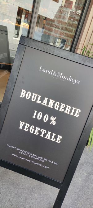 Sign that is all vegan  at Land & Monkeys - Pernety in Paris