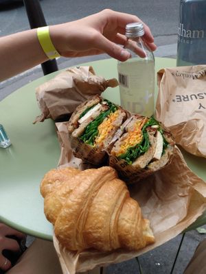 Sandwich and Croissant  at Land & Monkeys - Pernety in Paris