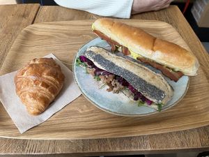 croissant & sandwiches 🥐   at Land & Monkeys - Pernety in Paris