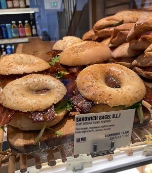 Their new bagel BLT   at Land & Monkeys - Pernety in Paris