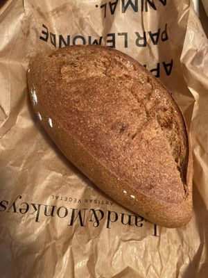 Whole grain bread at Land & Monkeys - Pernety in Paris