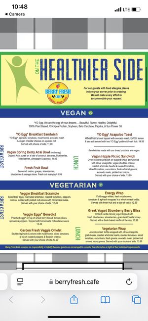 Scan QR code for menu   at Berry Fresh Cafe in Stuart