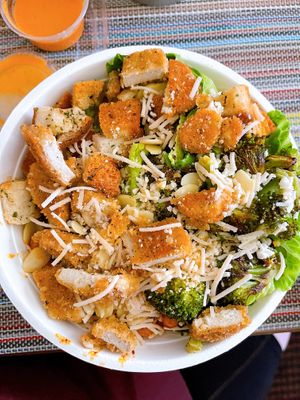 Caesar salad w/ pea protein chicken  at PiANTA in Providence