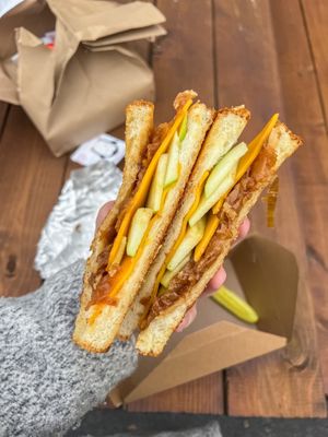 Green apple & caramelized onion grilled cheese  at PiANTA in Providence