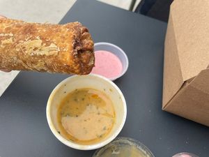 Thanksgiving egg rolls  at PiANTA in Providence