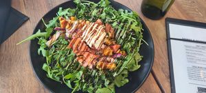 Peaches and airloom tomatoes salad at PiANTA in Providence