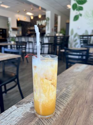 Passion fruit Thai tea  at PiANTA in Providence
