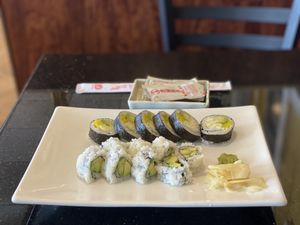 Vegetable Roll (top) and Avocado Roll (bottom)  at Oriental Express in Topeka