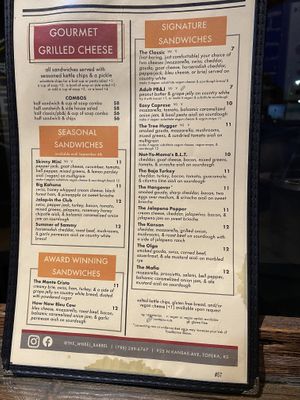 Menu at The Wheel Barrel in Topeka