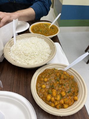 Chana Masala and MuTar Mushroom dishes. at Pal Indian Cuisine in Topeka