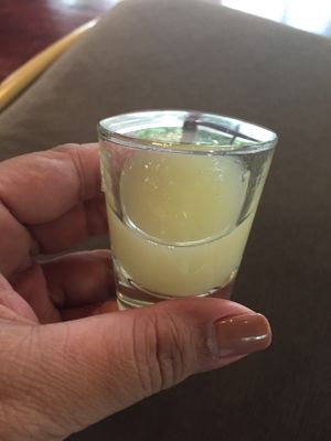 Shot of lemon at Alive! Cuisine in Lipa City