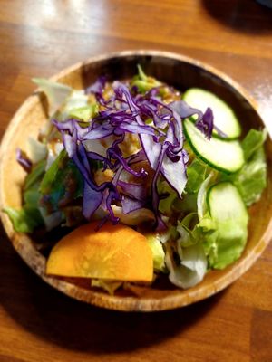 House salad. Comes with both vegan sets. at Sushi Chungjeon 초밥충전 in Jeju